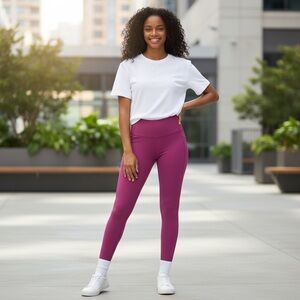 ALO Airbrush Yoga Sweet Pink High Waist Leggings Workout Gym Yoga Pants Size M